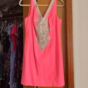 Lilly Pulitzer Bright Pink and Gold Dress 6
